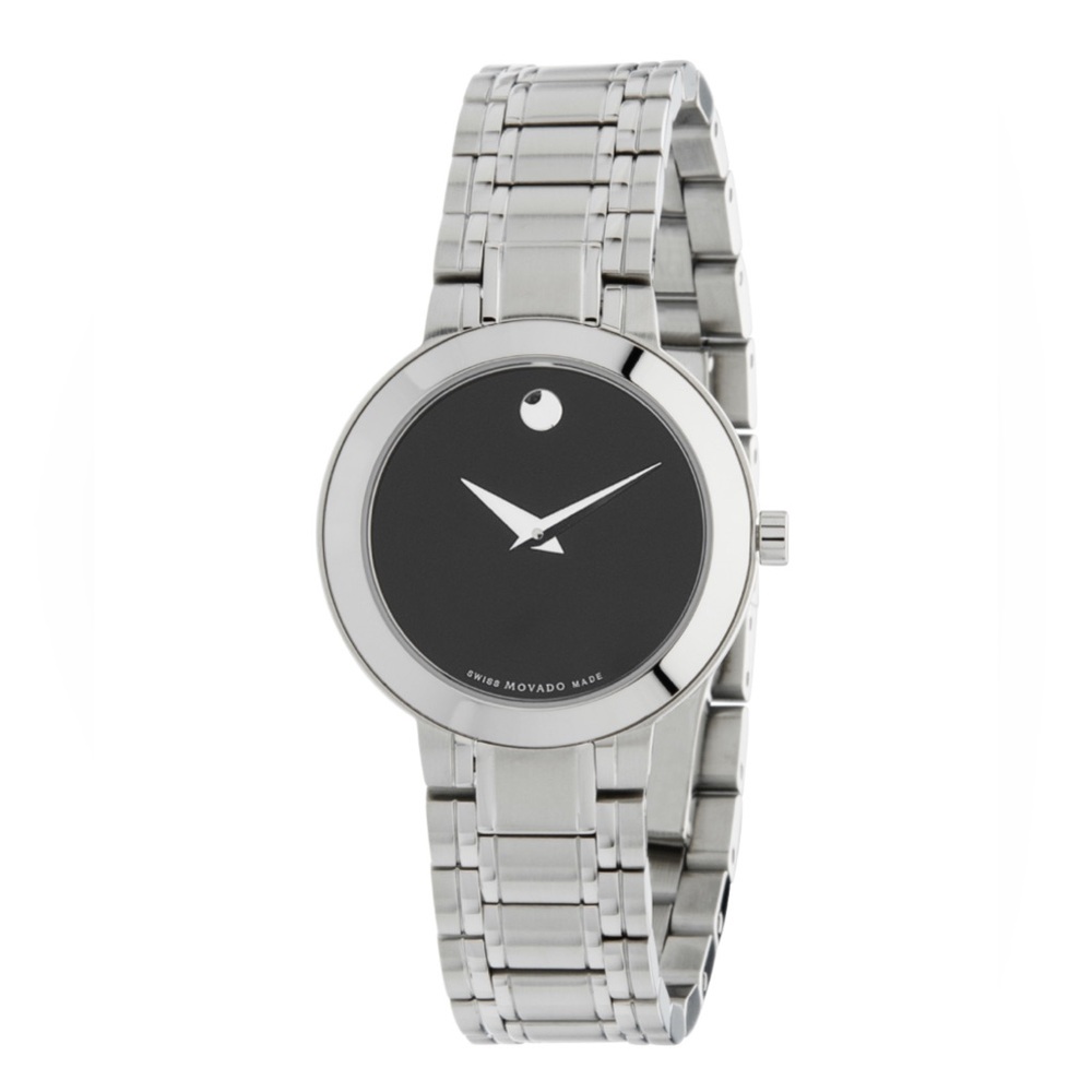 New Movado Women's Stiri Black Dial Stainless Steel Watch 0607280